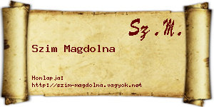 Szim Magdolna névjegykártya