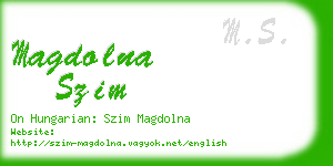 magdolna szim business card